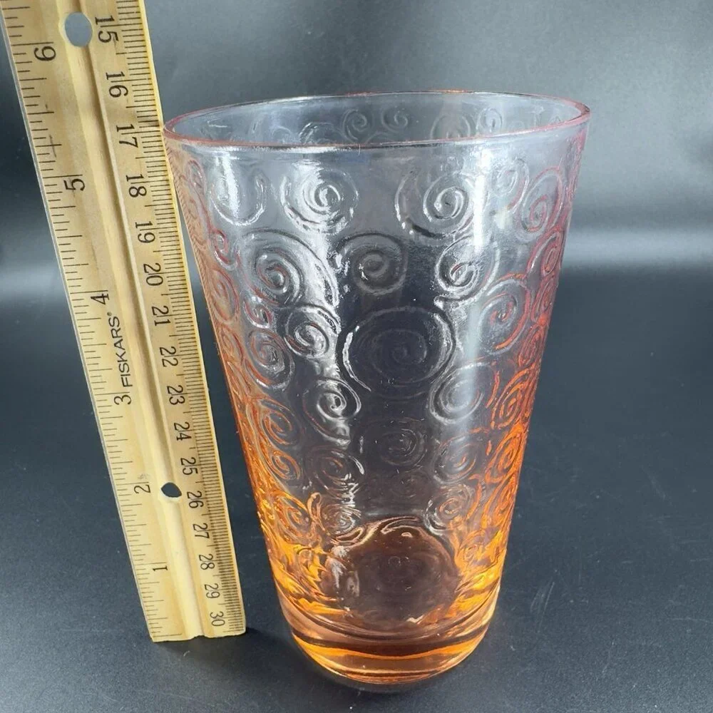 Libby Pink Galaxy Glasses Atomic Drinking Glasses Highball Tumbler Set 2 Vintage